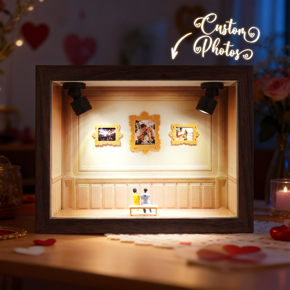 Custom Museum of Us Frame Cute Couple Miniature Museum Personalized Museum of Us Shadow Box Frame Couple Gifts Valentine's Day Anniversary Gift