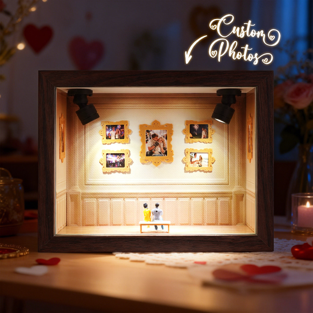 Custom Museum of Us Frame Cute Couple Miniature Museum Personalized Museum of Us Shadow Box Frame Couple Gifts Valentine's Day Anniversary Gift