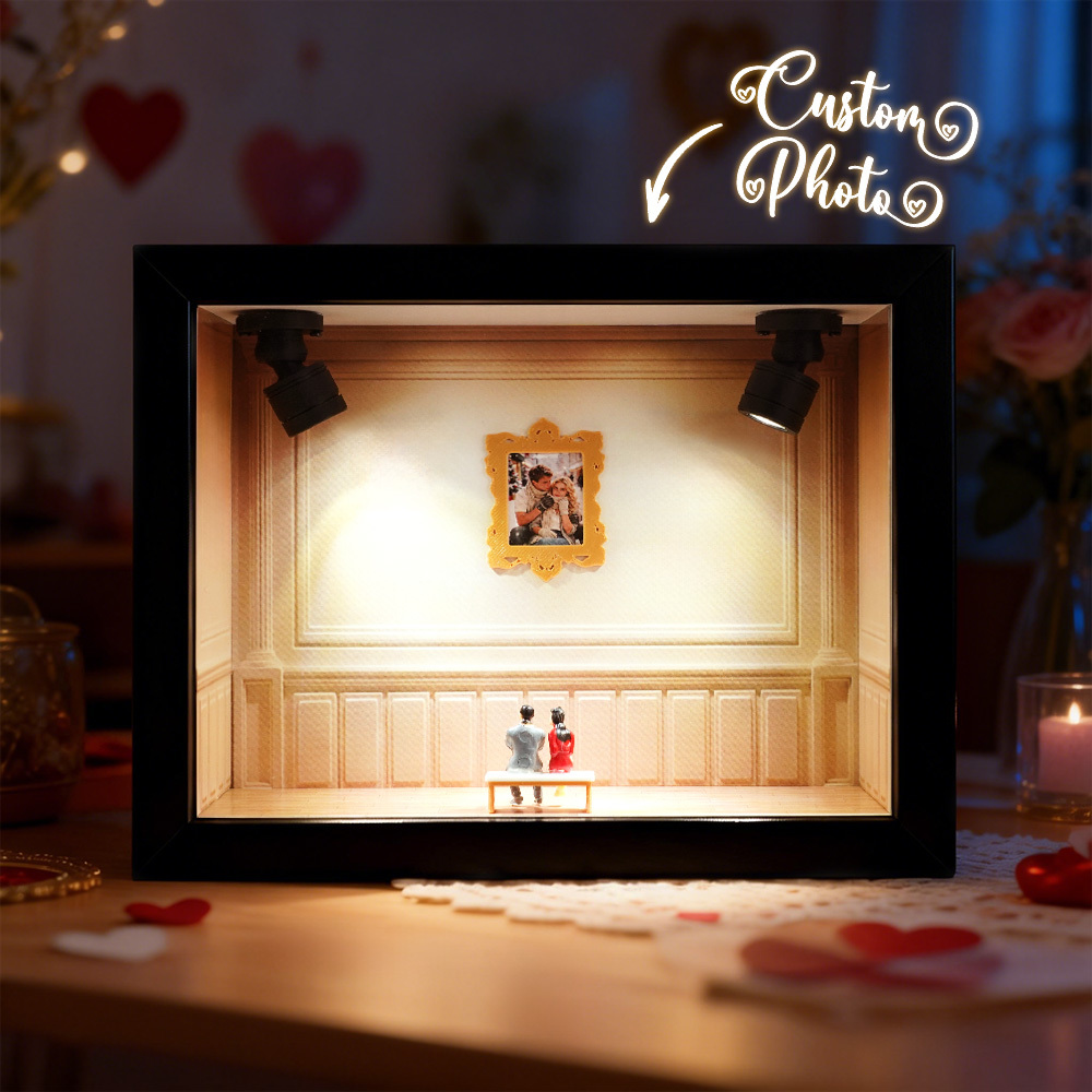 Custom Museum of Us Frame Cute Couple Miniature Museum Personalized Museum of Us Shadow Box Frame Couple Gifts Valentine's Day Anniversary Gift