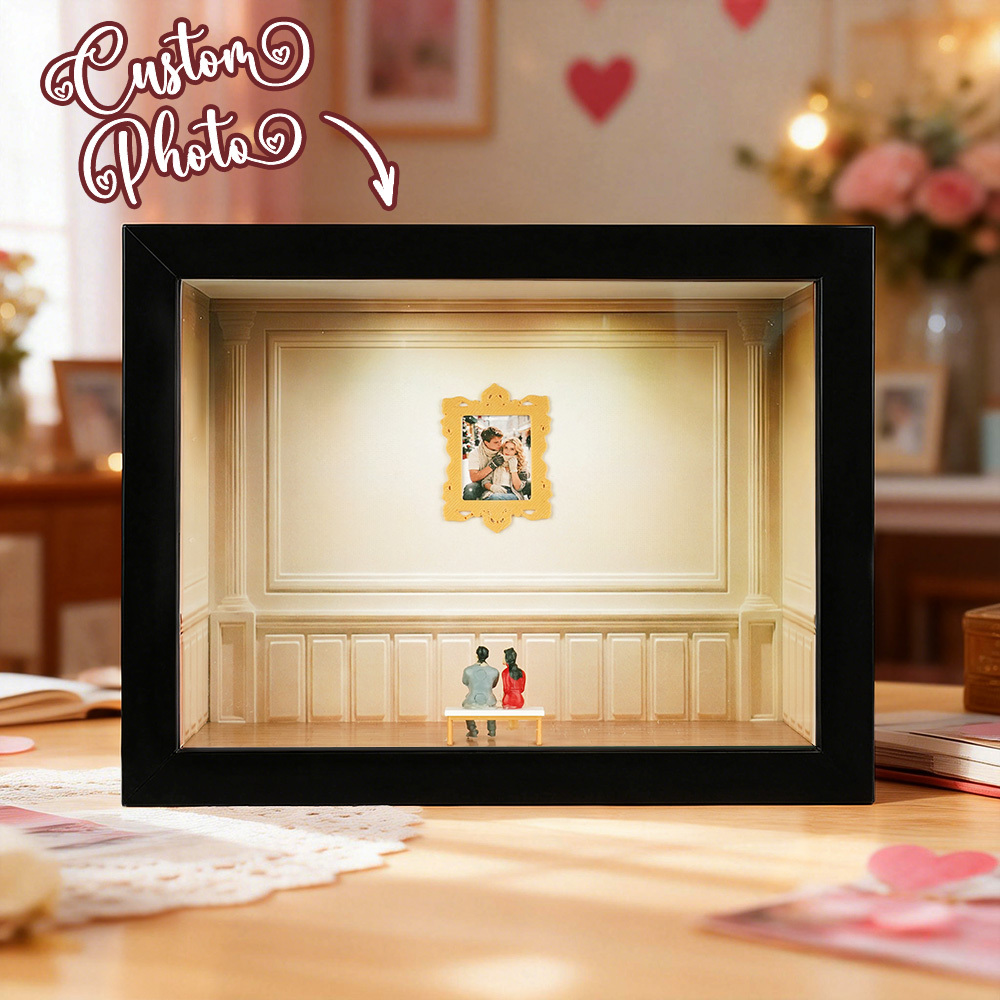 Custom Museum of Us Frame Cute Couple Miniature Museum Personalized Museum of Us Shadow Box Frame Couple Gifts Valentine's Day Anniversary Gift