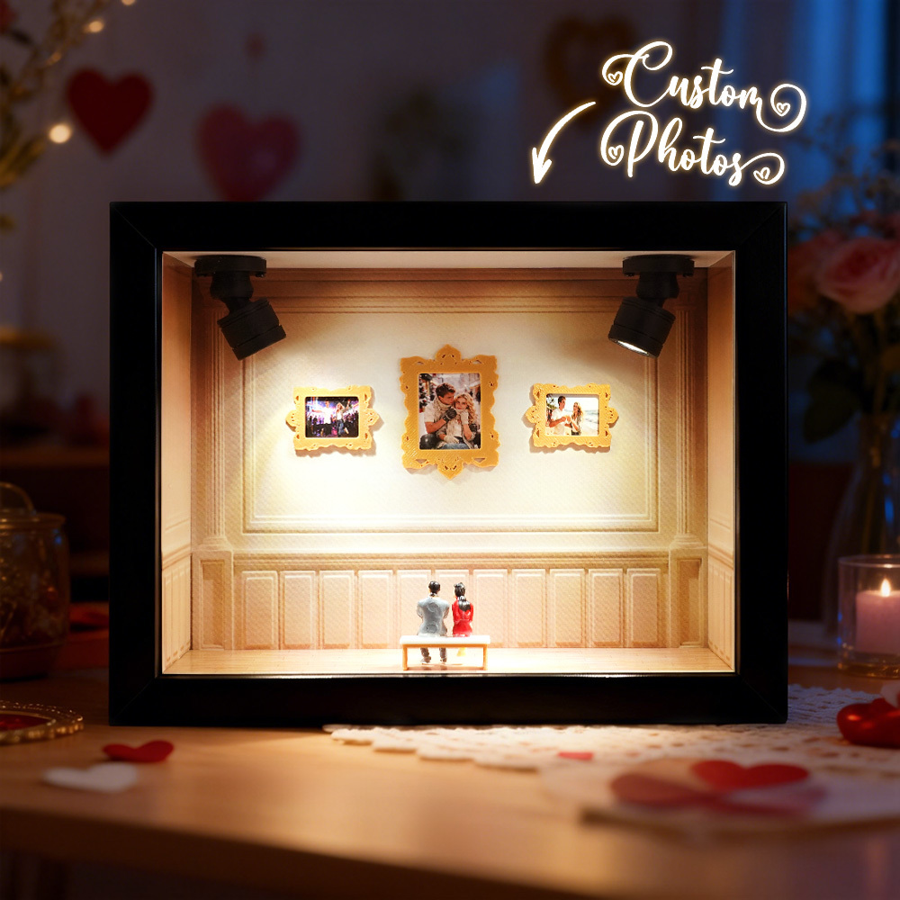 Custom Museum of Us Frame Cute Couple Miniature Museum Personalized Museum of Us Shadow Box Frame Couple Gifts Valentine's Day Anniversary Gift