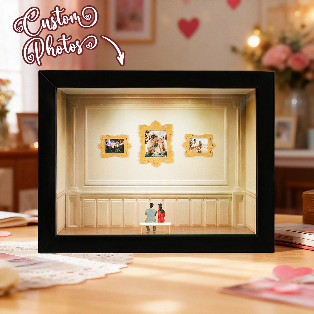 Custom Museum of Us Frame Cute Couple Miniature Museum Personalized Museum of Us Shadow Box Frame Couple Gifts Valentine's Day Anniversary Gift