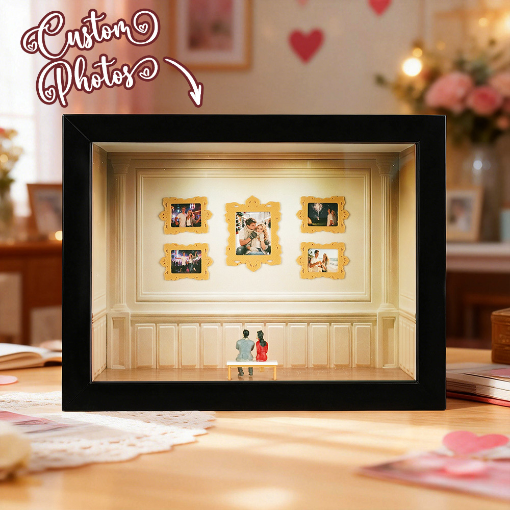 Custom Museum of Us Frame Cute Couple Miniature Museum Personalized Museum of Us Shadow Box Frame Couple Gifts Valentine's Day Anniversary Gift