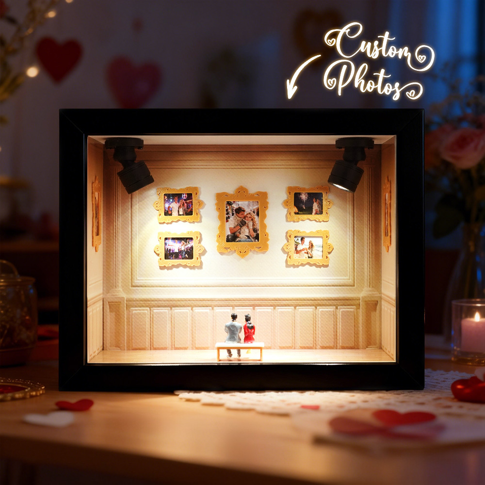 Custom Museum of Us Frame Cute Couple Miniature Museum Personalized Museum of Us Shadow Box Frame Couple Gifts Valentine's Day Anniversary Gift