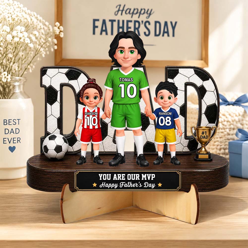 Soccer Dad Legend We Scored The Best Dad - Personalized Wooden Plaque - Father's Day Gift For Dad, Husband, Soccer Lovers