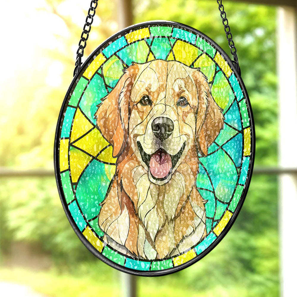 Custom Pet Stained Glass Suncatcher Pet Ornament Remembrance Gifts for Pet Lovers - Bestchristmasgifts