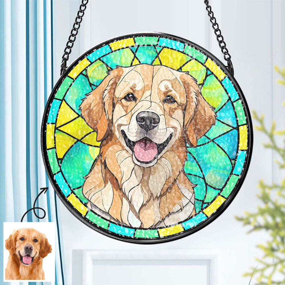 Custom Pet Stained Glass Suncatcher Pet Ornament Remembrance Gifts for Pet Lovers - Bestchristmasgifts