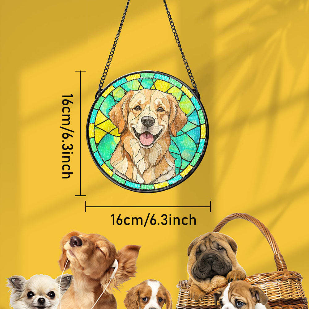 Custom Pet Stained Glass Suncatcher Pet Ornament Remembrance Gifts for Pet Lovers - Bestchristmasgifts
