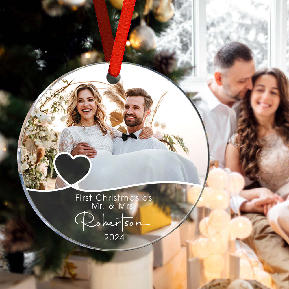 Personalized First Christmas Ornament with Photo Christmas Ornament Gift for Couples - Bestchristmasgifts