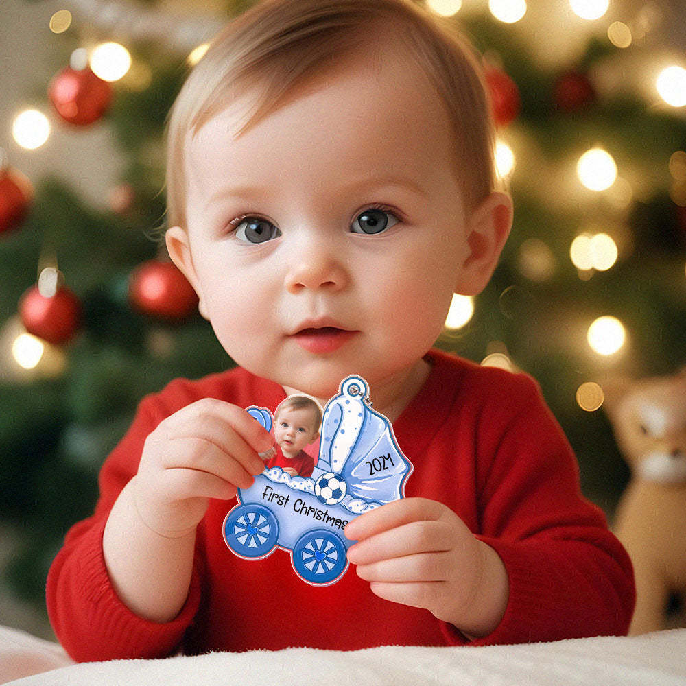 Personalized Baby's Carriage Ornament Photo Christmas Ornament Gift for Baby - Bestchristmasgifts