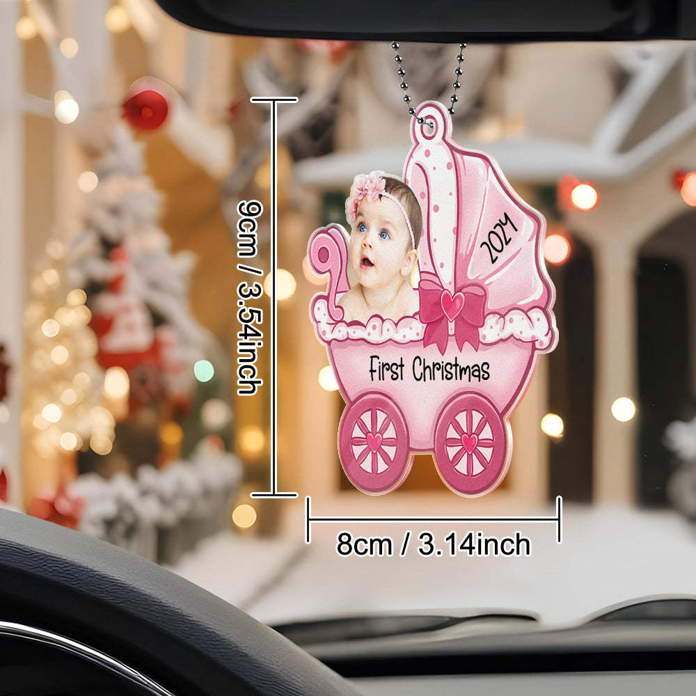 Personalized Baby's Carriage Ornament Photo Christmas Ornament Gift for Baby - Bestchristmasgifts