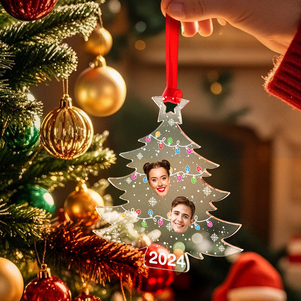 Personalized Photo Christmas Tree Family Ornament Funny Christmas Ornament Gift for Family - Bestchristmasgifts