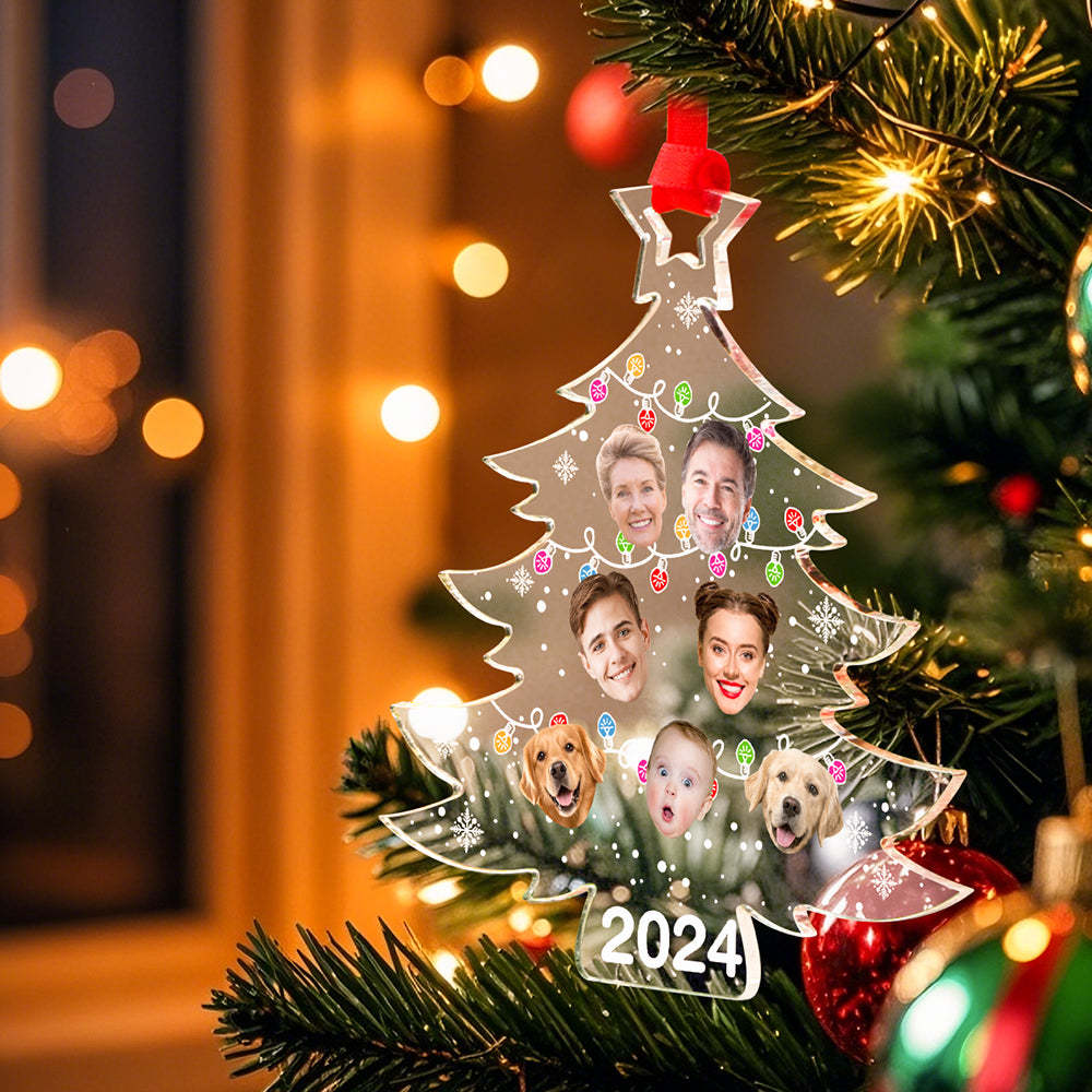 Personalized Photo Christmas Tree Family Ornament Funny Christmas Ornament Gift for Family - Bestchristmasgifts