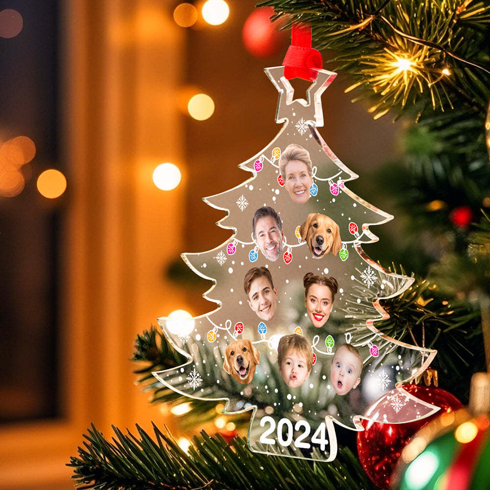 Personalized Photo Christmas Tree Family Ornament Funny Christmas Ornament Gift for Family - Bestchristmasgifts