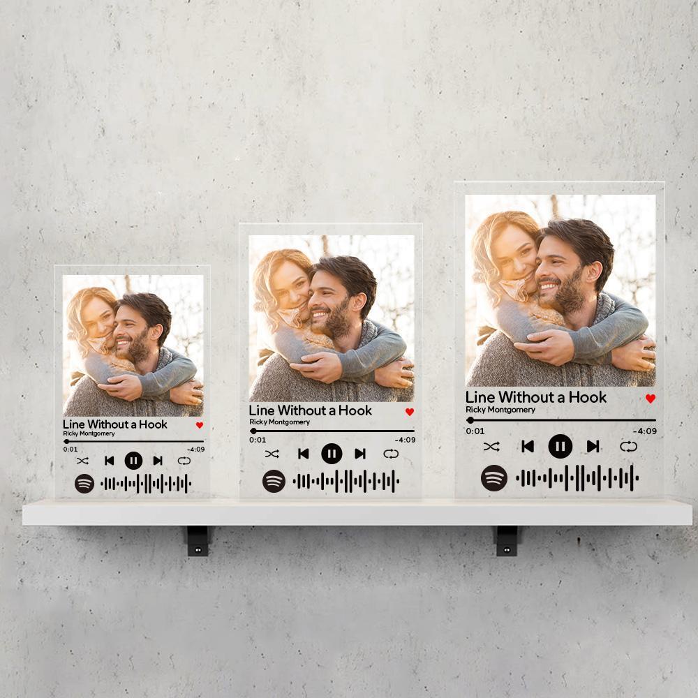 Spotify Glass 3 Sizes - Personalized Spotify Code Song Art Glass Acrylic Plaque