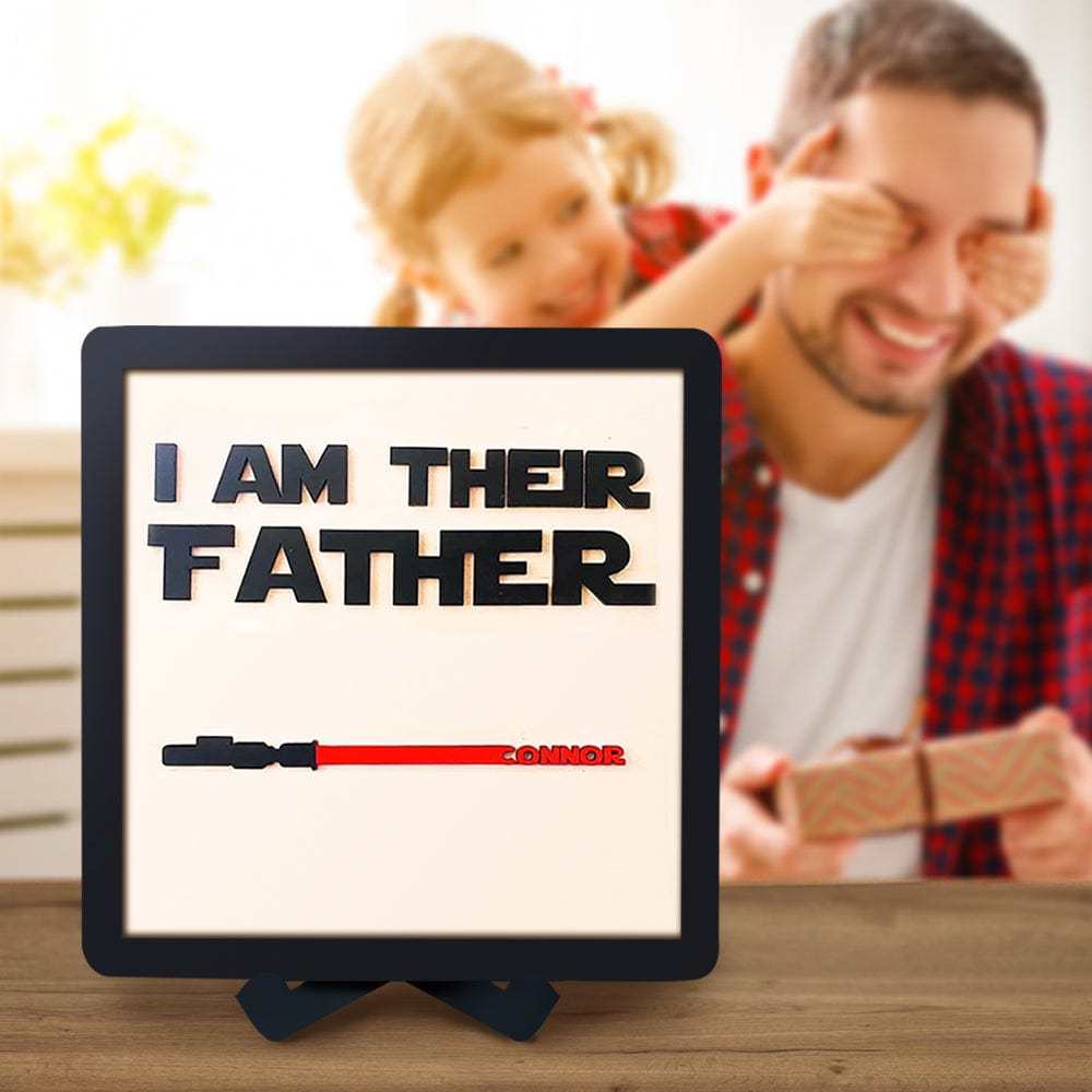 Personalized Light Saber I Am Their Father Wooden Sign Father's Day Gifts - GiftLab