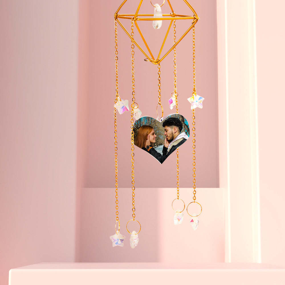 Custom Photo Wind Chimes Colorful Star Pendant Creative Gifts - Bestchristmasgifts