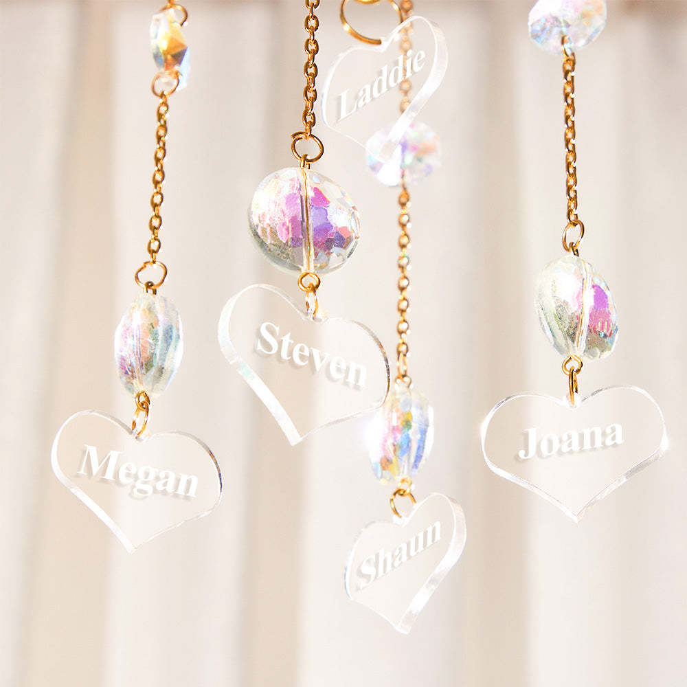 Custom Engraved Wind Chimes Heart Crystal Home Gifts - Bestchristmasgifts