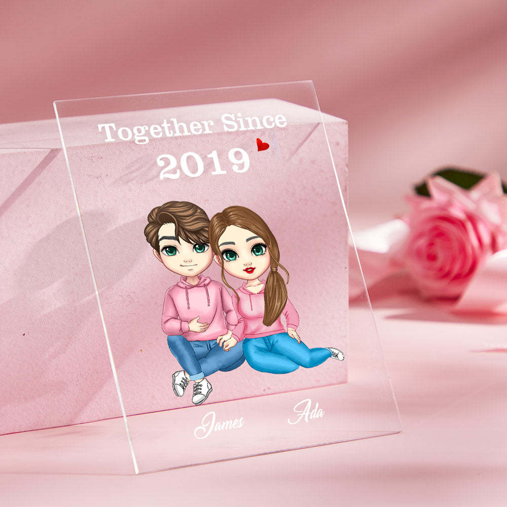 Cartoon Couple Gifts Valentine's Day/Anniversary Gifts, Personalized Card/Plaque/Night Light - Bestchristmasgifts