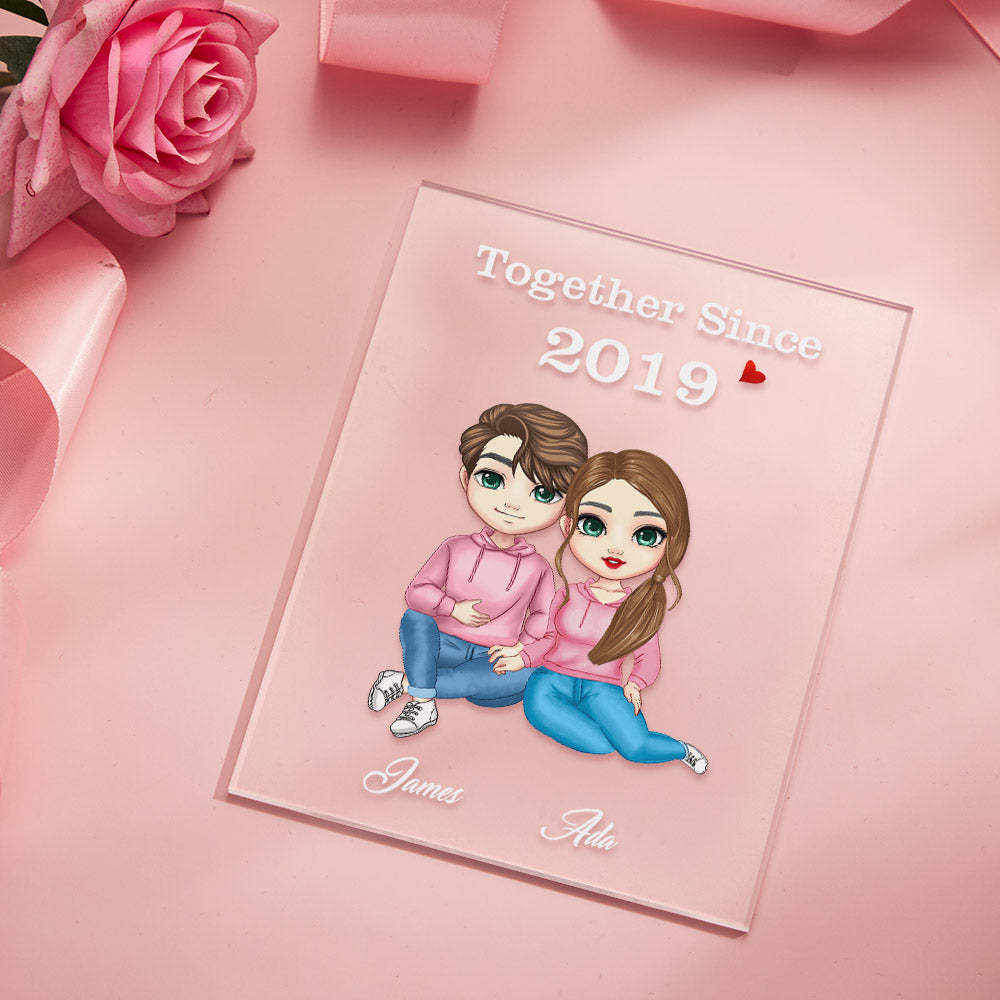 Cartoon Couple Gifts Valentine's Day/Anniversary Gifts, Personalized Card/Plaque/Night Light - Bestchristmasgifts
