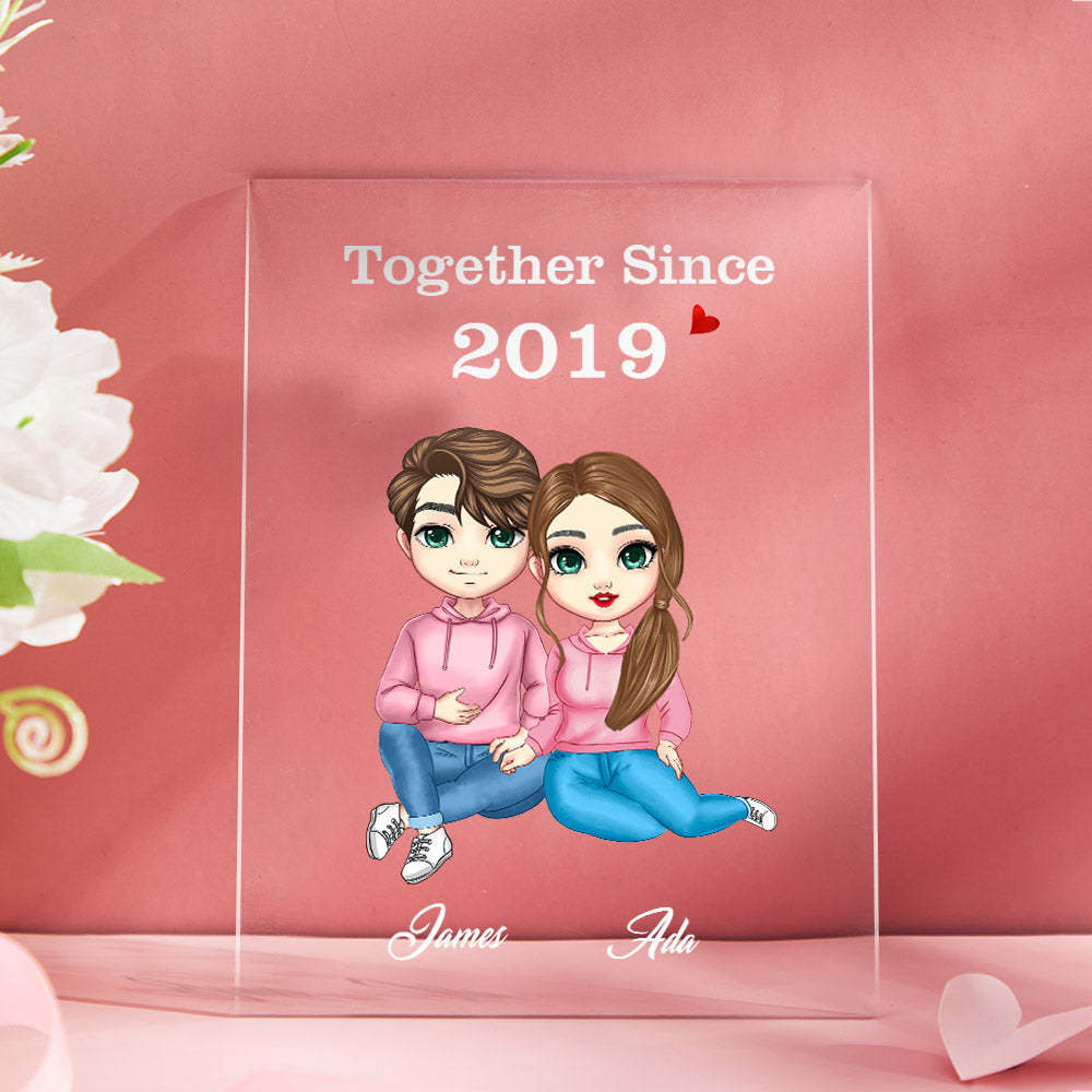 Cartoon Couple Gifts Valentine's Day/Anniversary Gifts, Personalized Card/Plaque/Night Light - Bestchristmasgifts