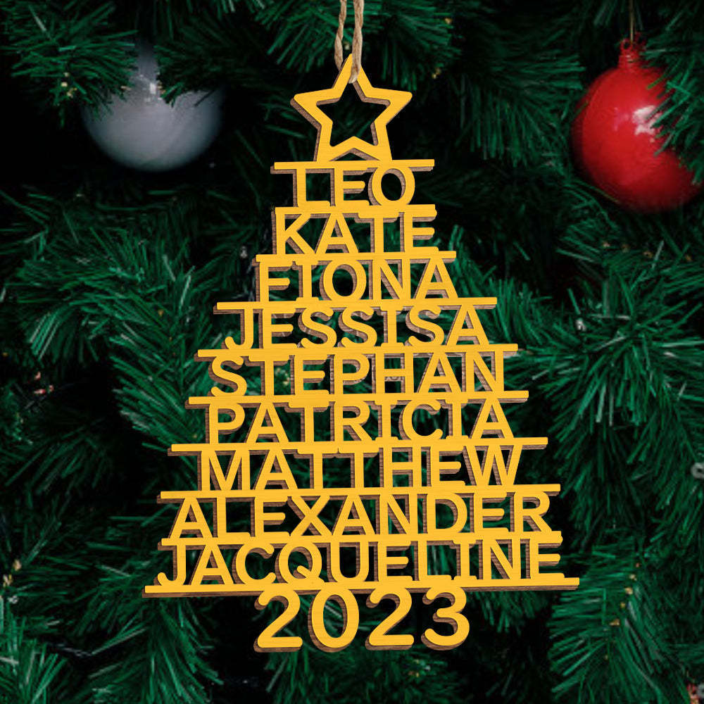 Personalized Family Name Christmas Ornament Christmas Tree Name Ornament Gifts - Bestchristmasgifts