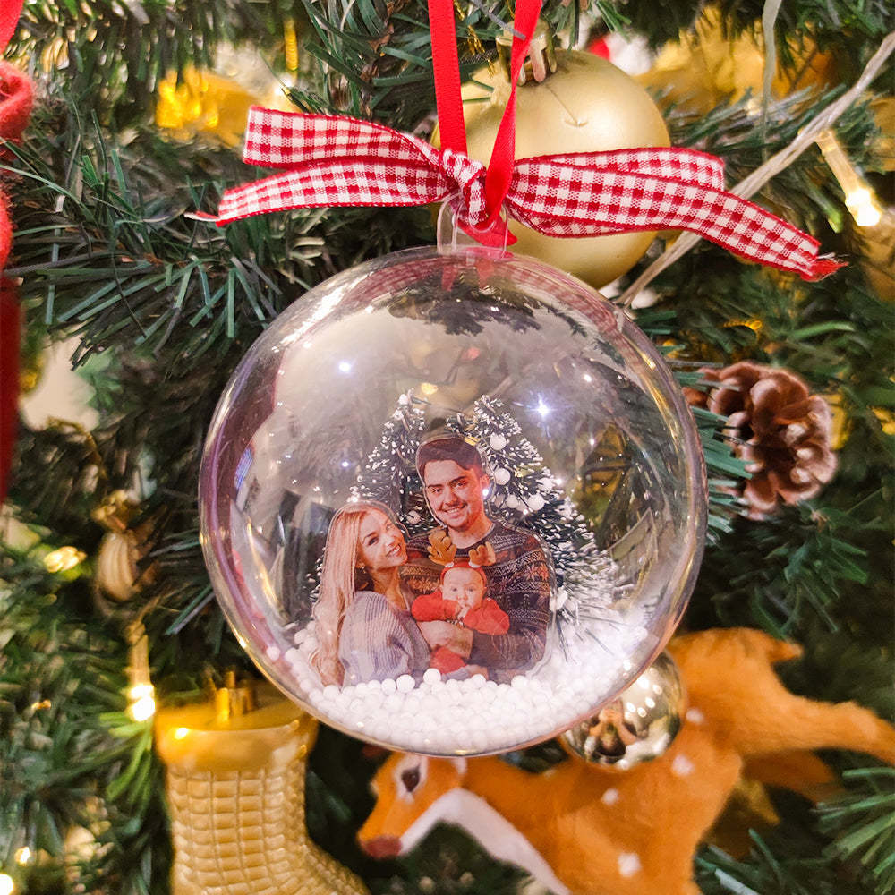 Personalized Photo Christmas Ball Ornament Custom 3D Ball Ornament for Christmas Gifts - Bestchristmasgifts