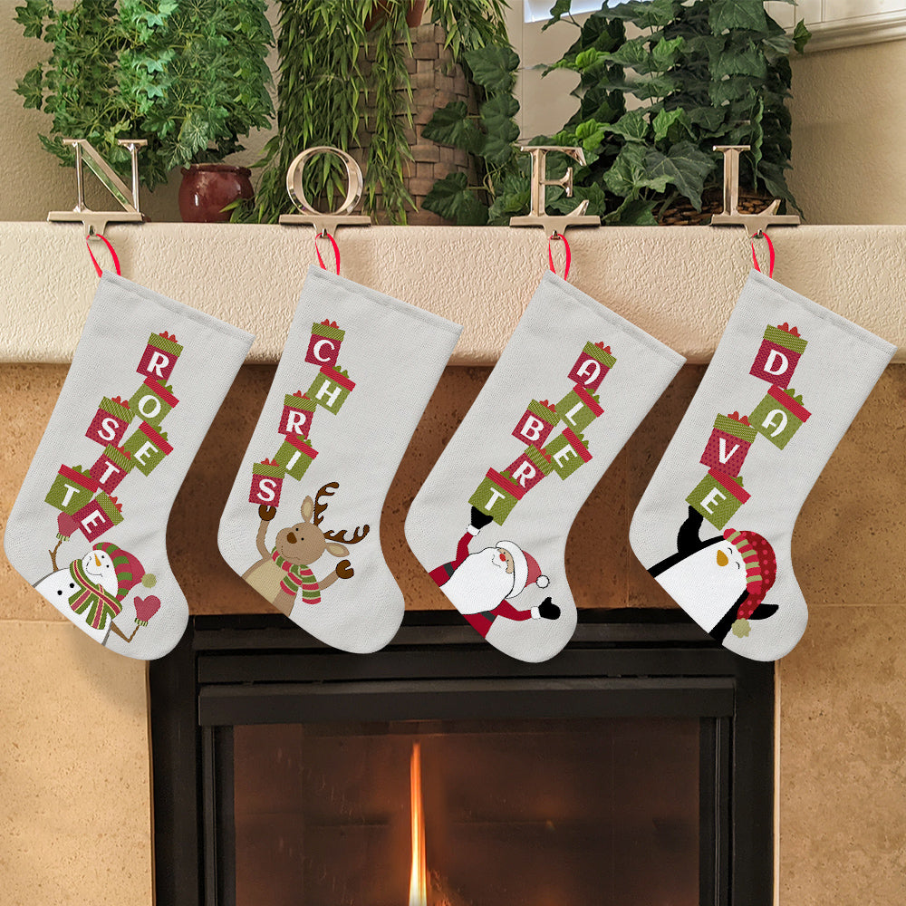 Christmas Gifts Name Stockings Personalized Needlepoint Stocking Custom Name Christmas Stockings