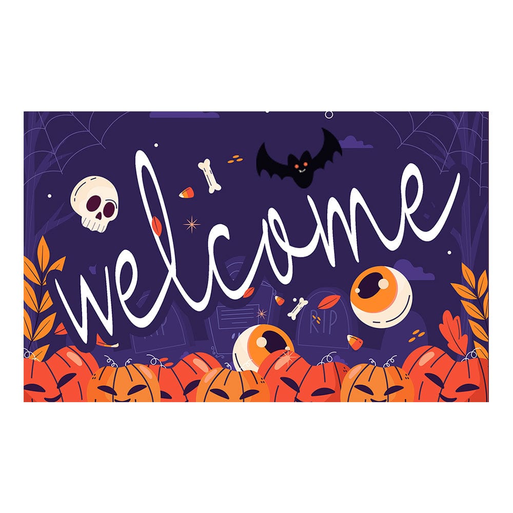 Halloween Door Mat Pumpkin Floor Mat Fall Welcome Mat Halloween Decor - Giftlab