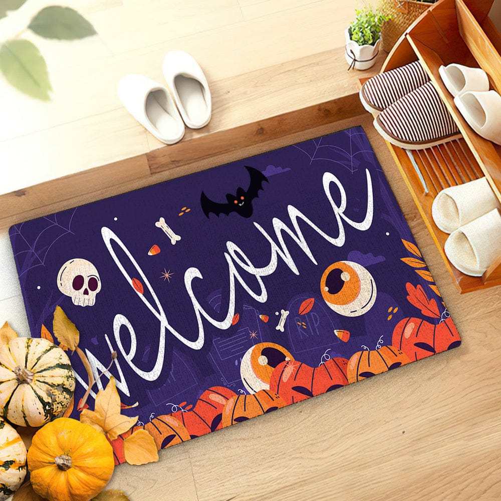 Halloween Door Mat Pumpkin Floor Mat Fall Welcome Mat Halloween Decor - Giftlab
