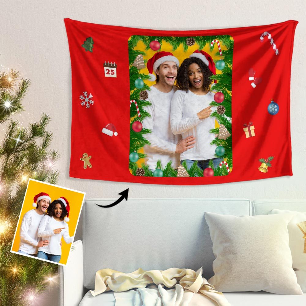 Custom Photo Tapestry Christmas Tree Tapestry Wall Decor Hanging Tapestry Holiday Gift - Bestchristmasgifts
