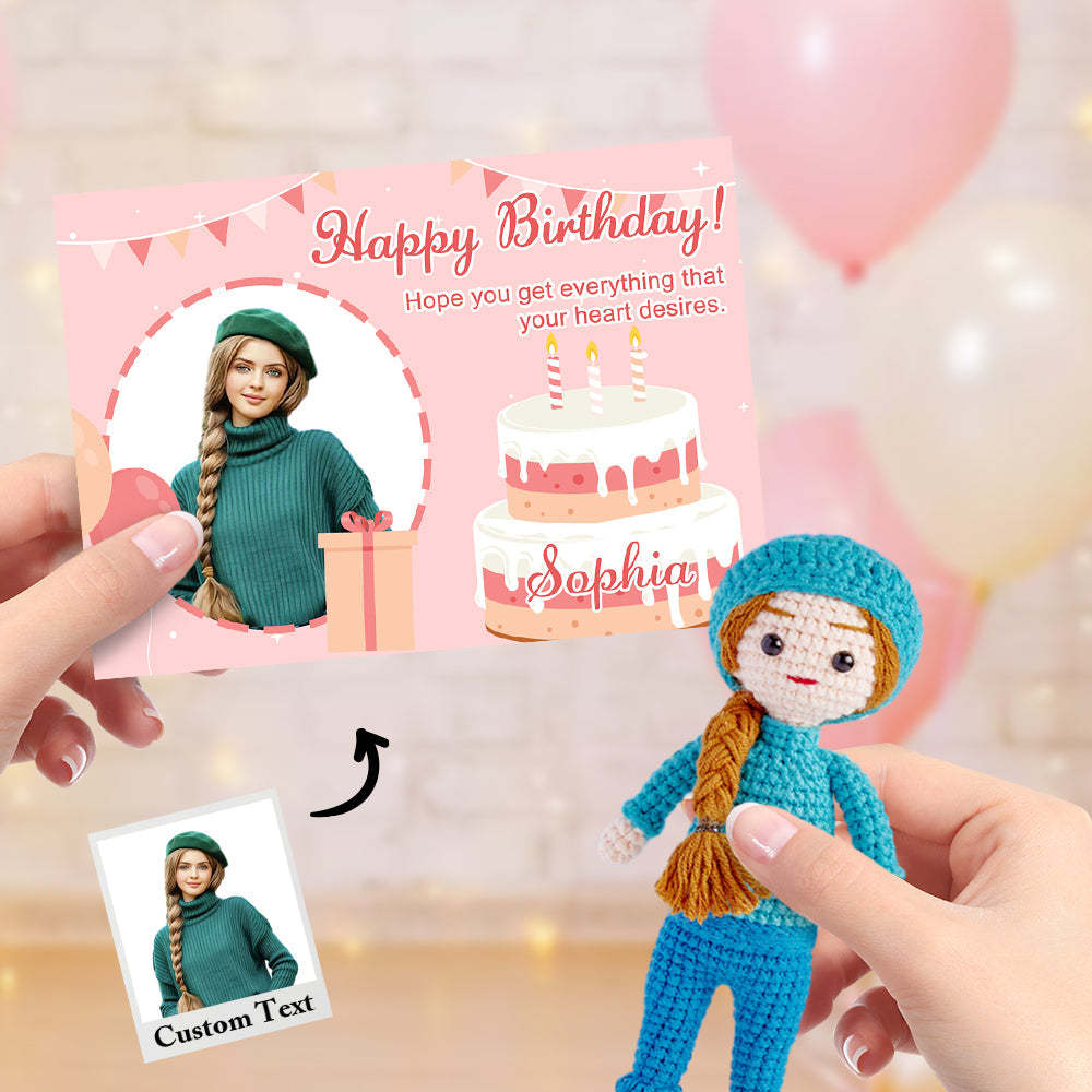 Custom Crochet Doll from Photo Handmade Look alike Dolls with Personalized Name Card Birthday Gifts - Bestchristmasgifts