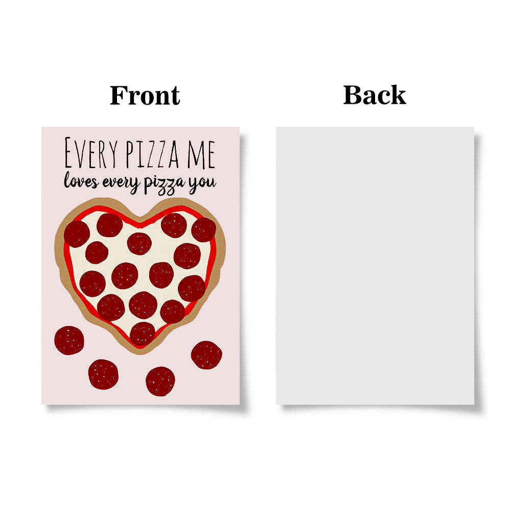 Funny Cute Pizza Heart Valentine's Day Card - Bestchristmasgifts