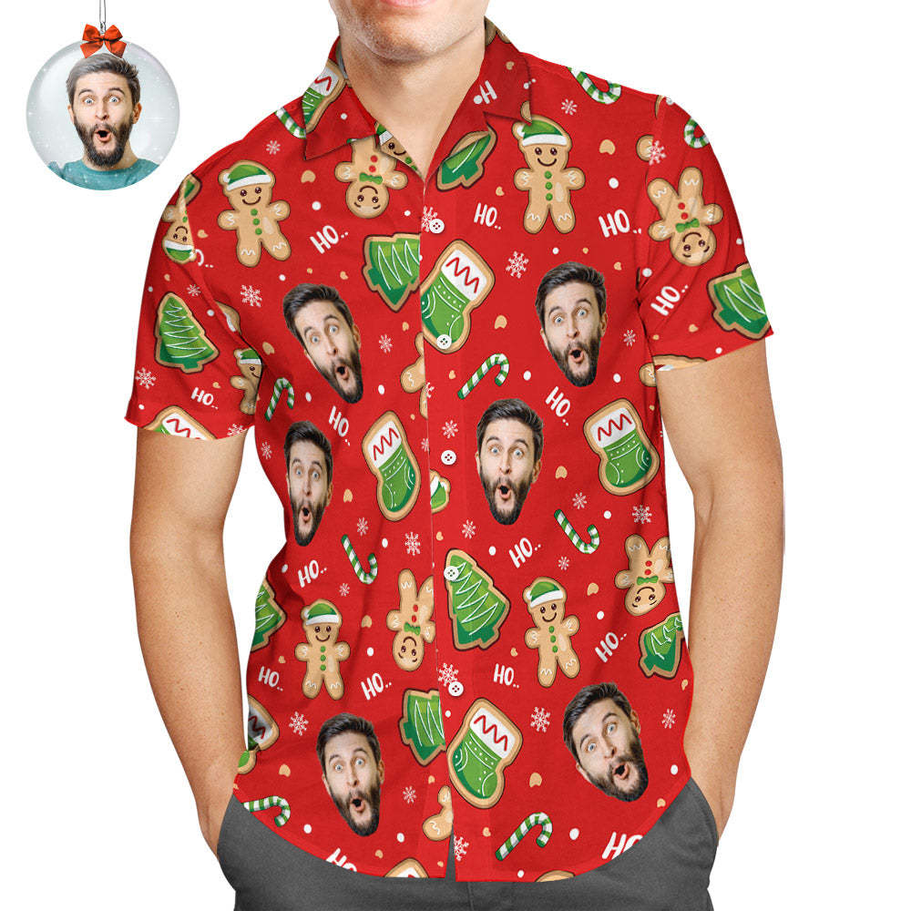 Custom Face Hawaiian Shirts A Cosy Little Men's Christmas Shirts Gift - Bestchristmasgifts