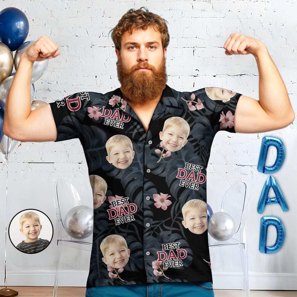 Custom Photo Best Daddy Ever - Personalized Custom Hawaiian Aloha Shirt Gift For Dad/Grandpa - Giftlab