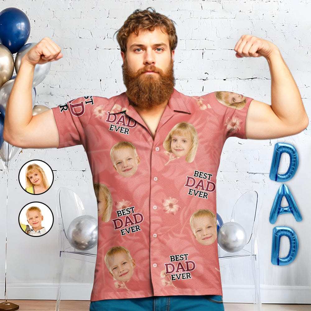 Custom Photo Best Daddy Ever - Personalized Custom Hawaiian Aloha Shirt Gift For Dad/Grandpa - Giftlab