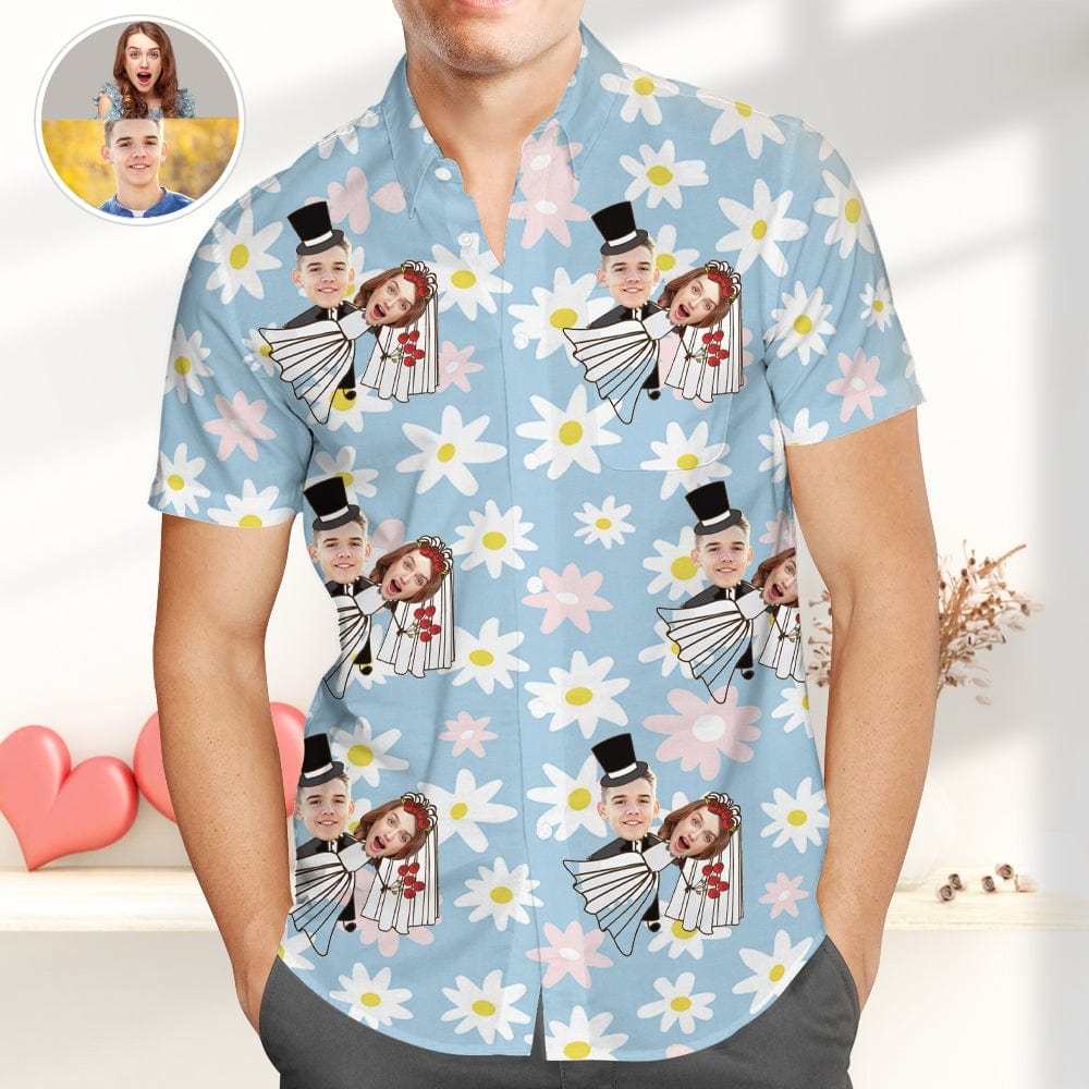 Custom Hawaiian Shirts With Face Valentine's Day Gift for Him - Giftlab