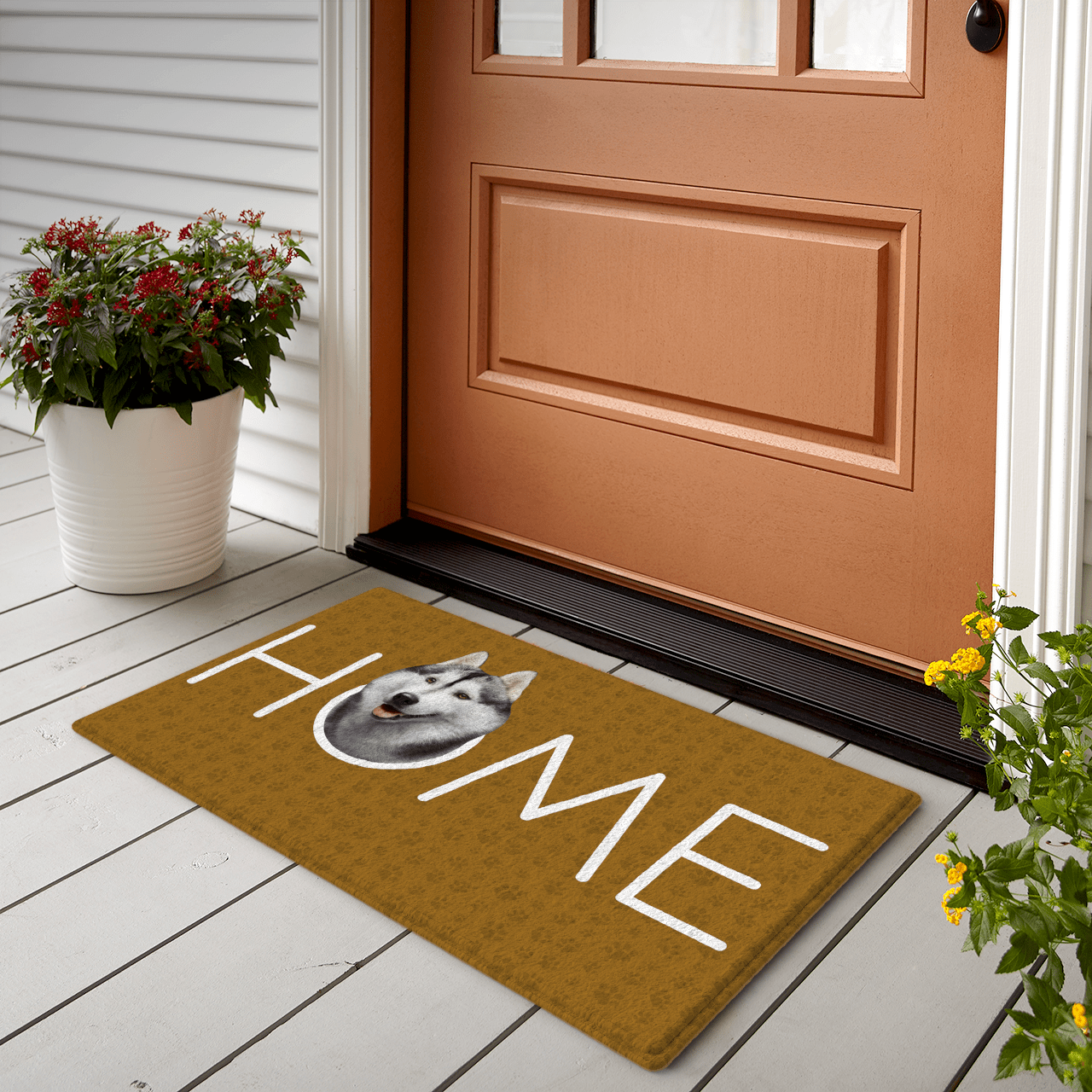 Pet Photo Doormat Family Gift Custom Doormat - Giftlab