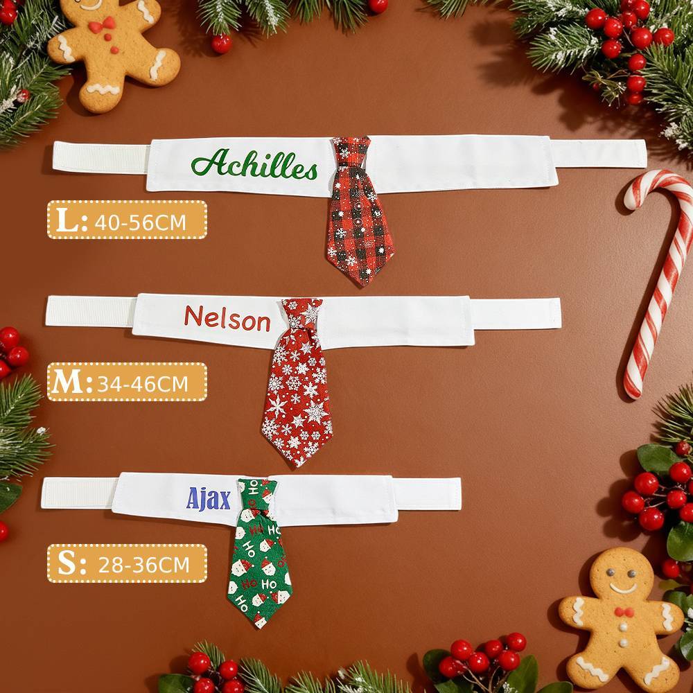 Personalized Name Christmas Pet Tie Gift for Pet Lover