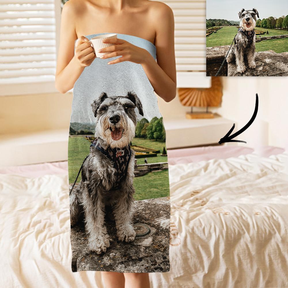 Custom Photo Bath Towels Beach Towels Ultrafine Fiber Bathroom Gifts for Pet Lovers - Giftlab