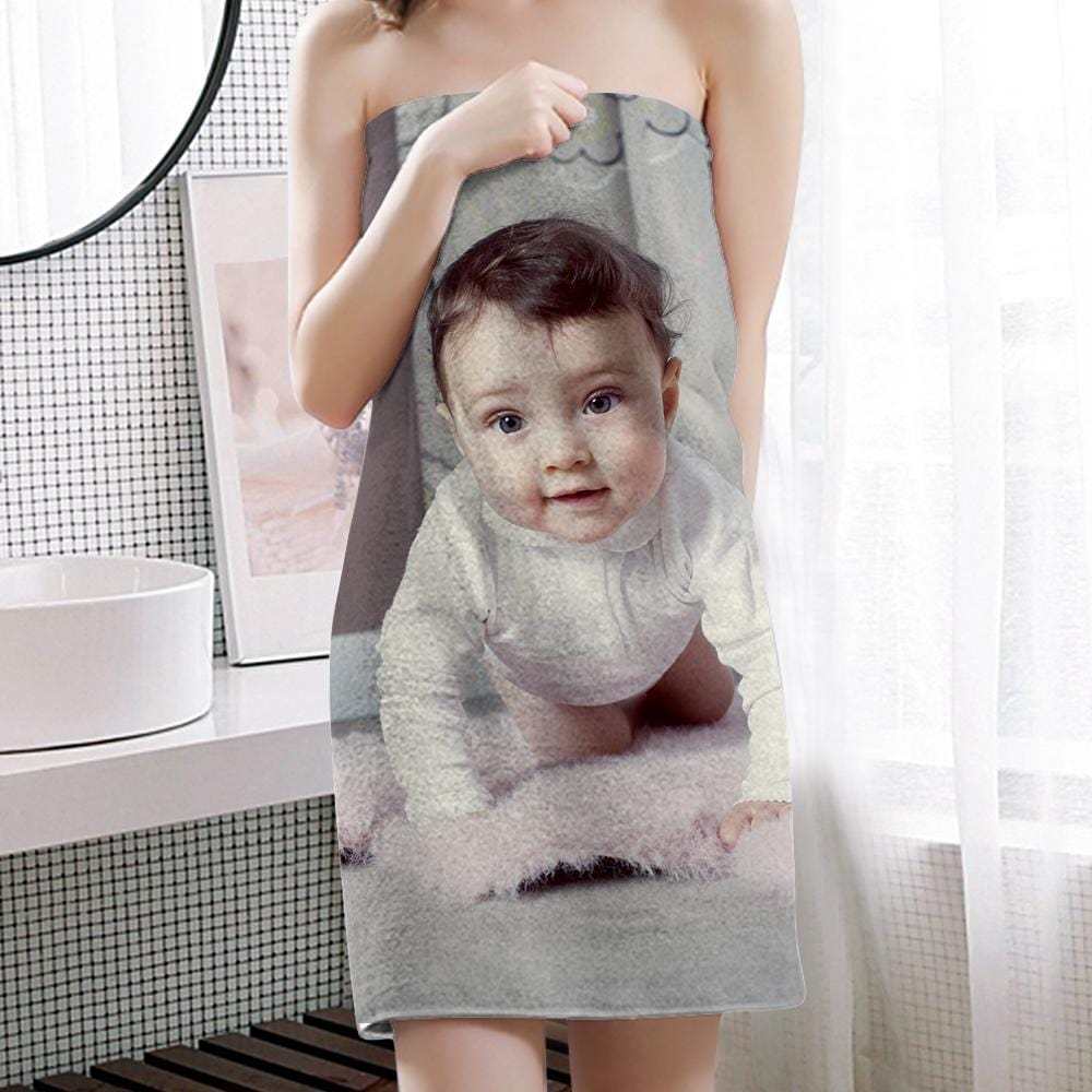 Custom Photo Bath Towels Beach Towels Ultrafine Fiber for Baby Creative Gifts for Newborn - Giftlab