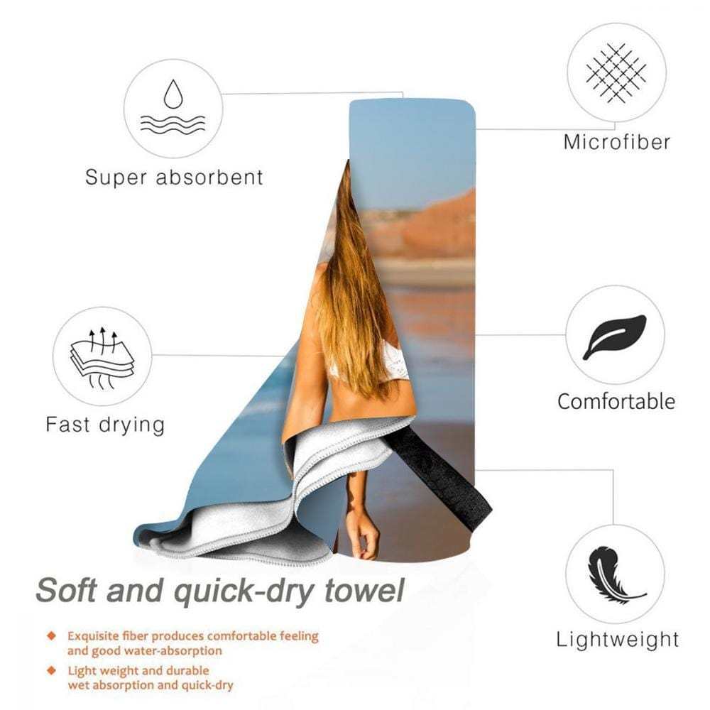 Personalized Bath Towels Custom Print Beach Towels Quick-dry Ultrafine Fiber for Her Sexy Women - Giftlab