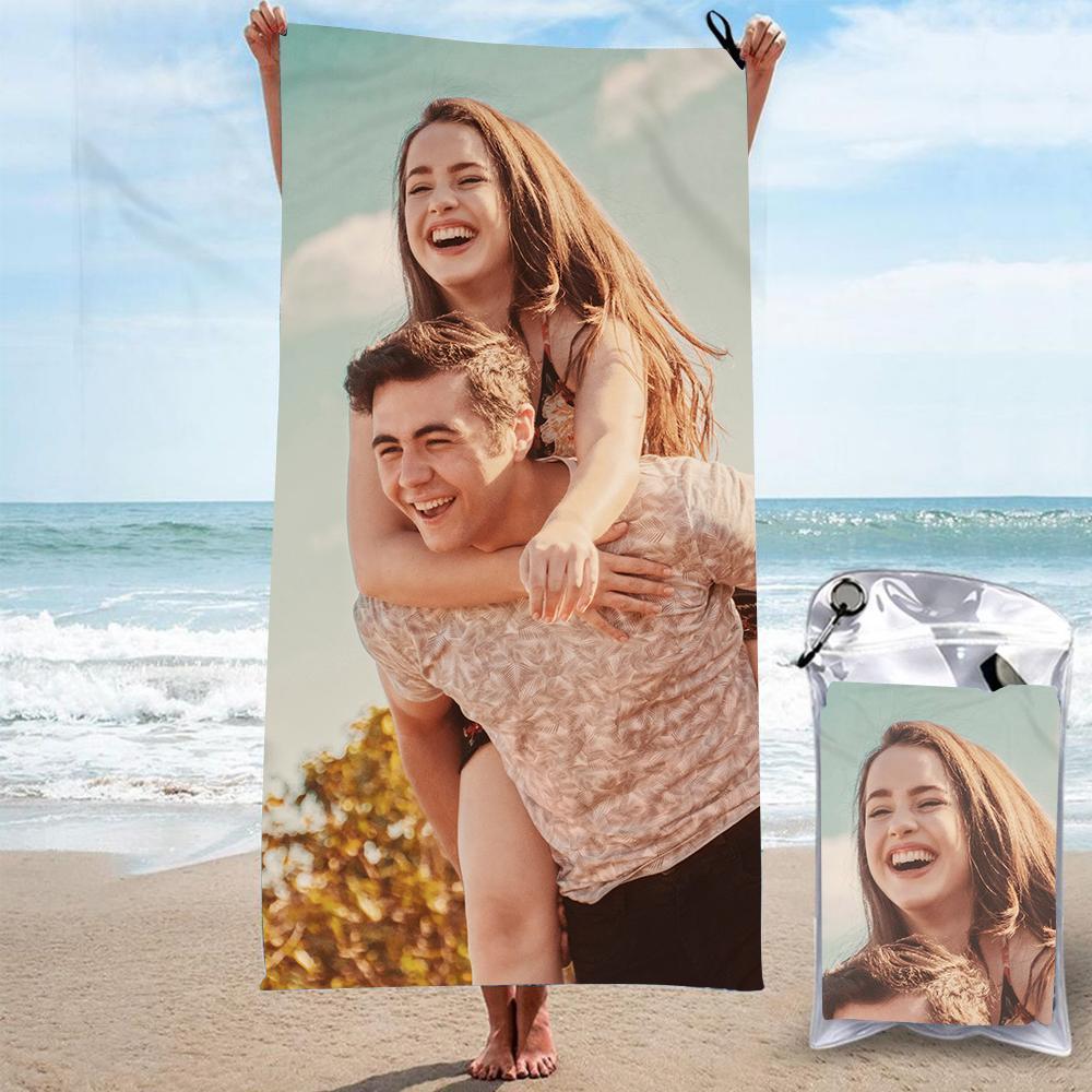 Personalized Bath Towels Custom Print Beach Towels Quick-dry Ultrafine Fiber - Giftlab