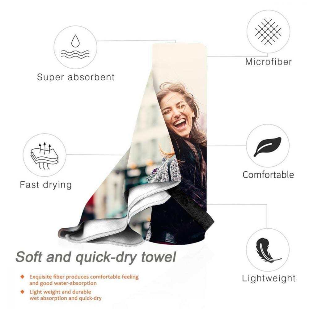 Personalized Bath Towels Custom Print Beach Towels Quick-dry Ultrafine Fiber with My Girl - Giftlab