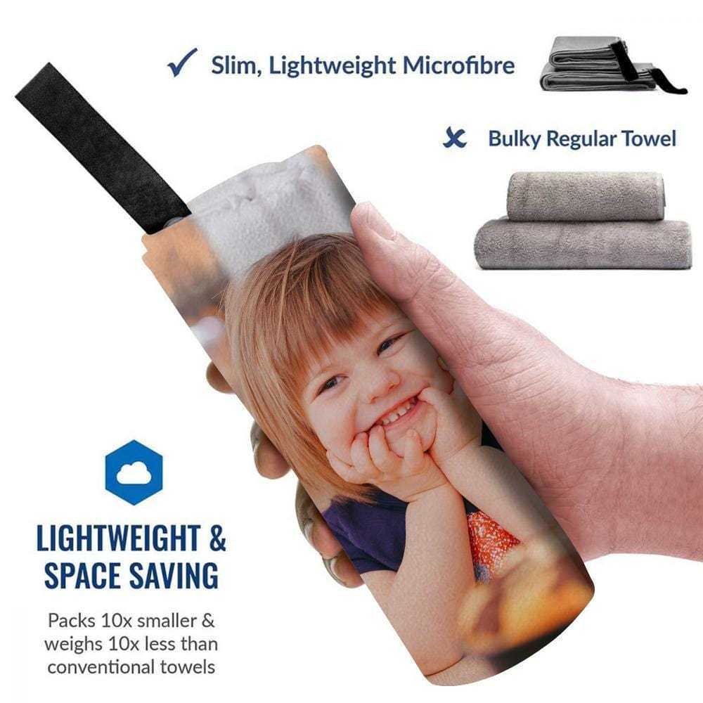 Horizontal Personalized Bath Towels Custom Photo Beach Towels Quick-dry Ultrafine Fiber Cute Baby Gifts for Newborn - Giftlab