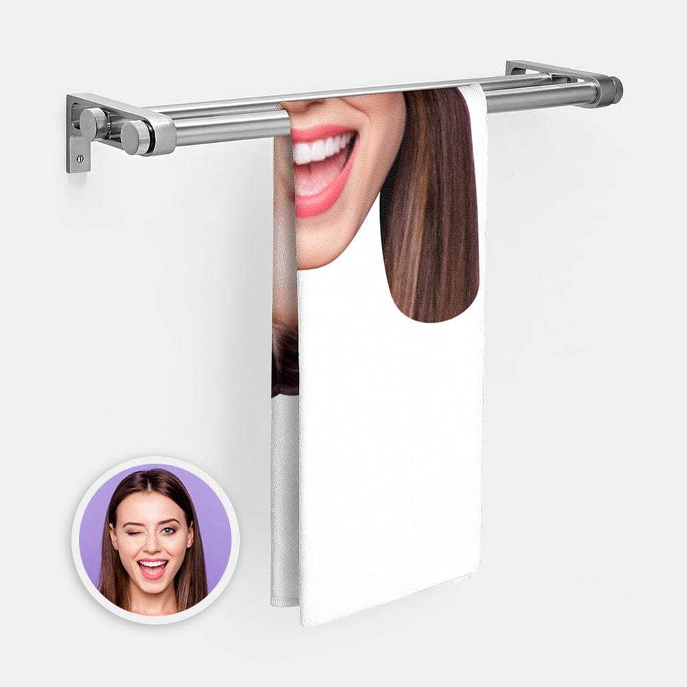 Photo Beach Towel Custom Towel Funny Towel Gift For Her - Giftlab