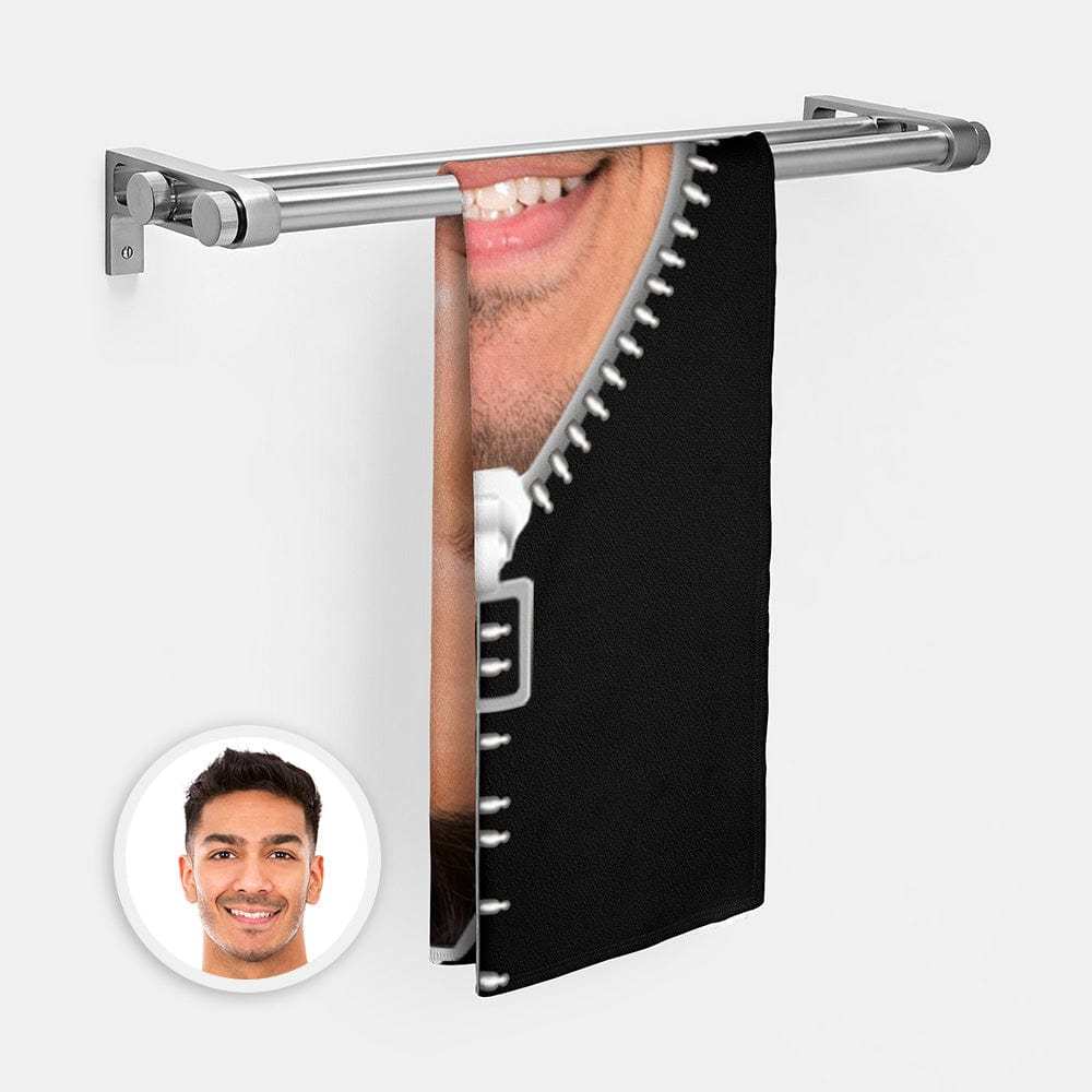 Custom Photo Towel Personalized Towel Funny Gift For Husband-Zipper - Giftlab