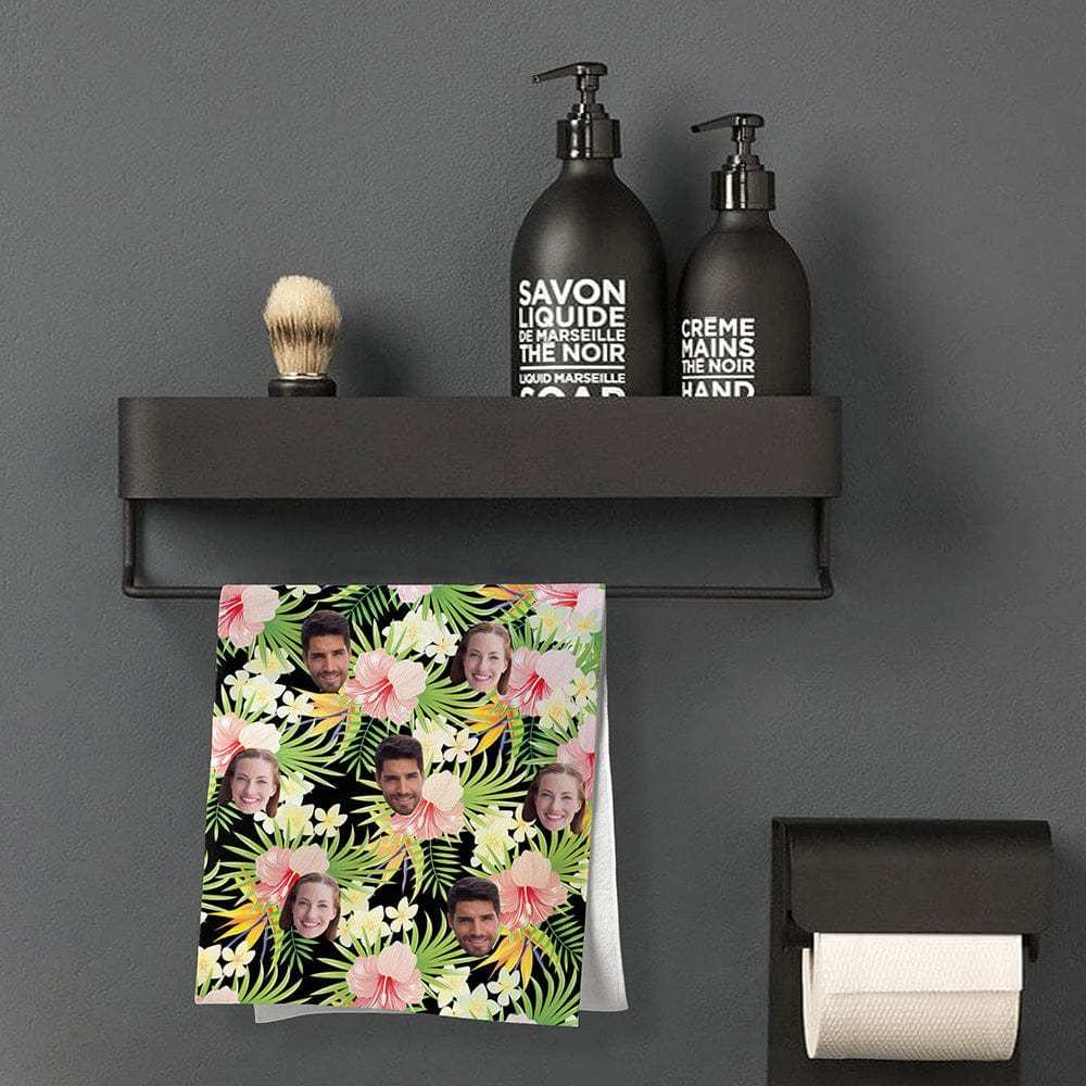 Custom Photo Towel Personalized Beach Towel Hawaii Style Towel Gift For Couple - Giftlab