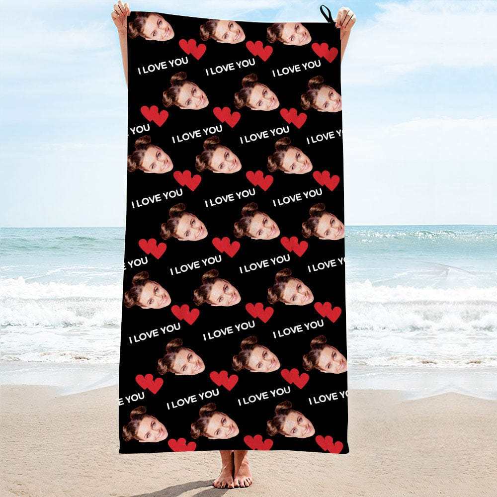 Personalized Photo Towel Custom Beach Towels Gift Women - Giftlab