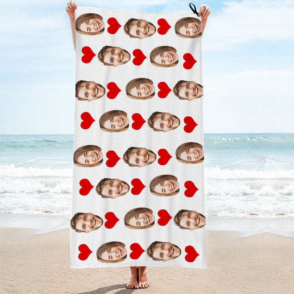 Personalized Photo Towel Custom Beach Towels Gift For Couple - Giftlab